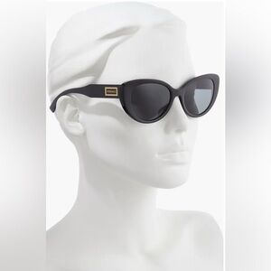 NEW VERSACE BLK CAT EYE, GOLD HARDWARE, ORIGINAL BOX, BOOKLET, MICROFIBER CLOTH